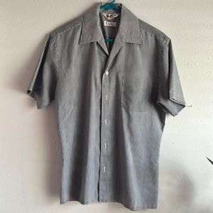 Mr. California Poly/Cotton Square Fit Shirt Medium Grey/White